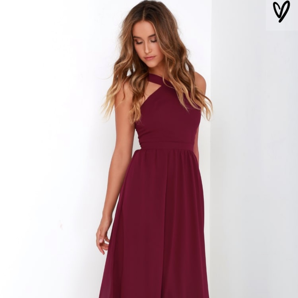 Air of Romance Burgundy Maxi Dress (New!)